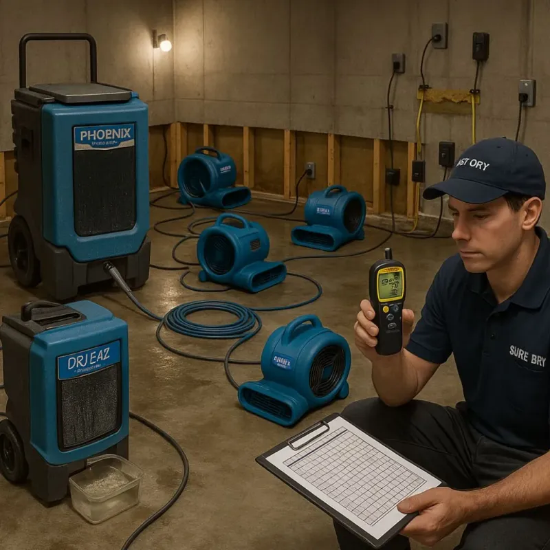 Structural Drying and Dehumidification process in Gridley, CA